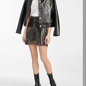 Misskoo Paris Silver studs & sequins tulle skirt